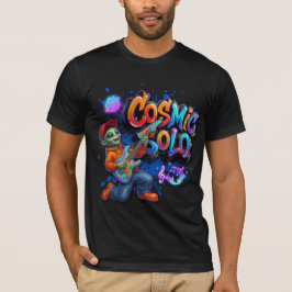 Camiseta Músico Alien Guitarra Cósmica Solo Arte Espacial