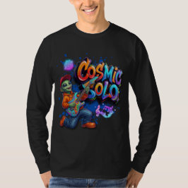 Camiseta Músico Alien Guitarra Solo Cósmico Arte Espacial