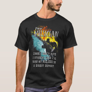 Camiseta Músico Baterista Sin Deuda De Préstamo Estudiantil