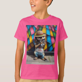 Camiseta Músico callejero, Meerkat con una armonía