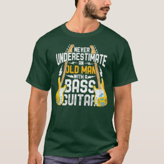 Camiseta Músico de anciano jubilado Bass Guitar Battend