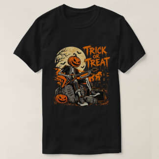 Camiseta Músico de calabaza con cráneo truco o trato