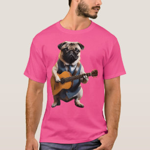 Camiseta Músico de cerdo acústico con guitarra