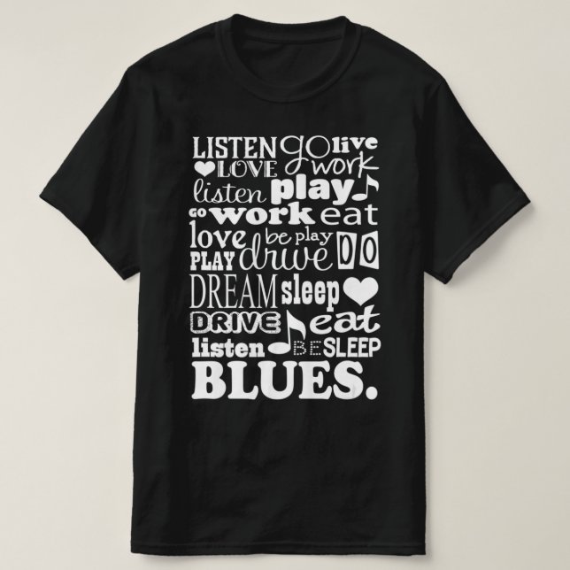 Camiseta Músico de citas musicales de Blues Music Lover (Diseño del anverso)