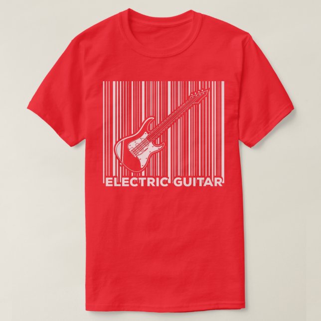 Camiseta Músico de código de barras EGuitar GuitaristElectr (Diseño del anverso)