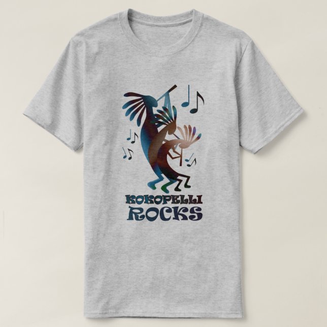 Camiseta Músico de danza Kokopelli Basic Gray T (Diseño del anverso)