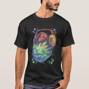 Camiseta Músico de DJ de gatos de Techno colorido Raver Ki