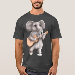 Camiseta Músico de elefante cantante de guitarra
