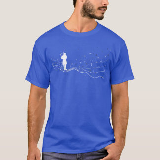 Camiseta Músico de gaita en notas musicales para gaitero