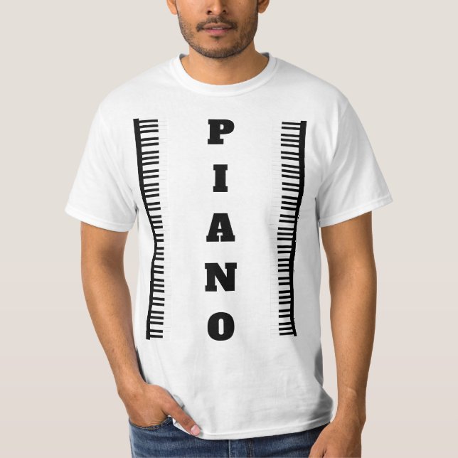 Camiseta Músico de Guay Black & White Piano Keys (Anverso)