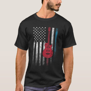 Camiseta Músico de guitarra 4 de julio Bandera estadouniden