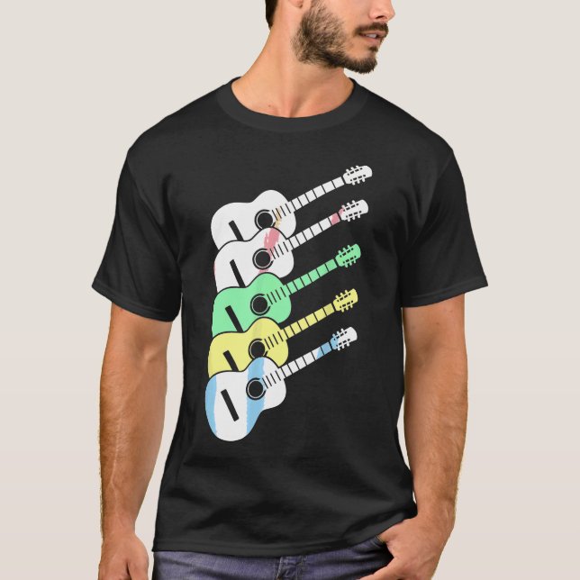 Camiseta Músico de guitarra acústica Retro Strings Guitarra (Anverso)