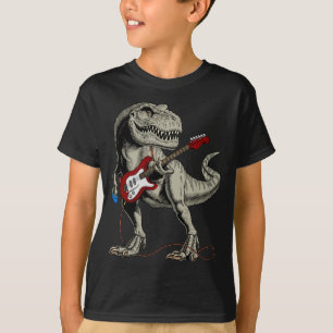 Camiseta Músico de guitarra B eléctrica acústica de dinosau