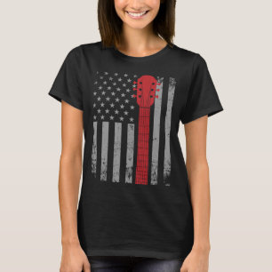Camiseta Músico de guitarra Bandera Estadounidense Diseño G