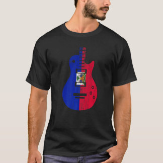 Camiseta Músico de guitarra de bandera de Haití