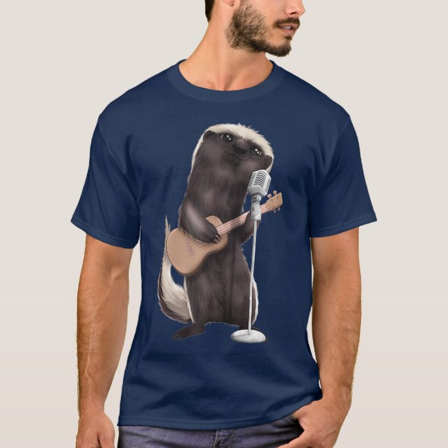 Camiseta Músico de guitarrista cantante Honey Badger (Anverso)