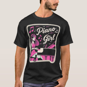 Camiseta Músico de instrumentos musicales retro teclado pia