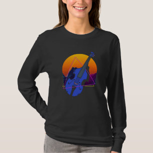 Camiseta Músico de Jazz de Contrabajo Doble Abstracto Toca