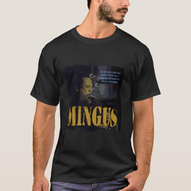 Camiseta Músico de Jazz de Mingus Wisdom (Anverso)