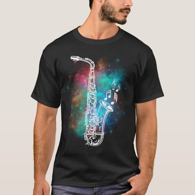 Camiseta Músico de Jazz Saxofonista Regalos Saxofónicos (Anverso)