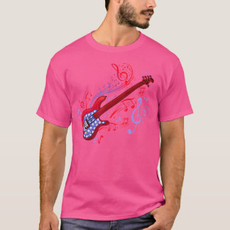 Camiseta Músico De Los Hombres De La Guitarra Del Bass 4 De