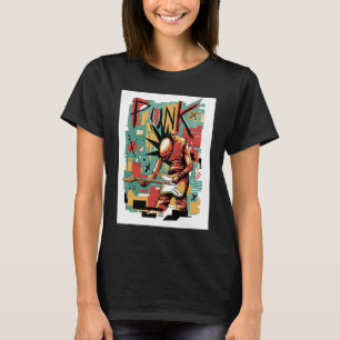 Camiseta Músico de música punk guitarra abstracta rock rave