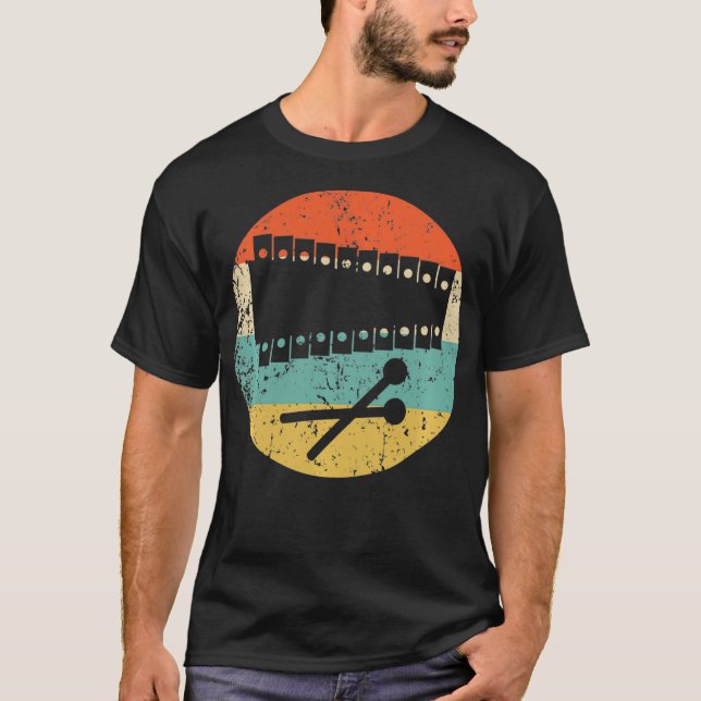 Camiseta Músico de música retro de silueta xilófona (Anverso)