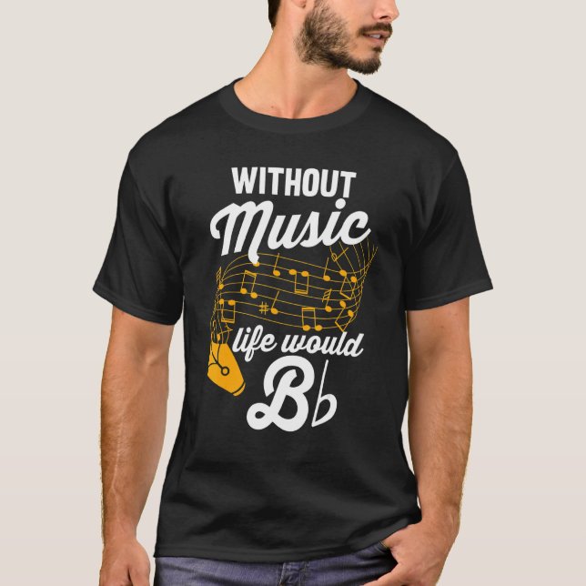 Camiseta Músico de notas musicales sin vida musical B (Anverso)