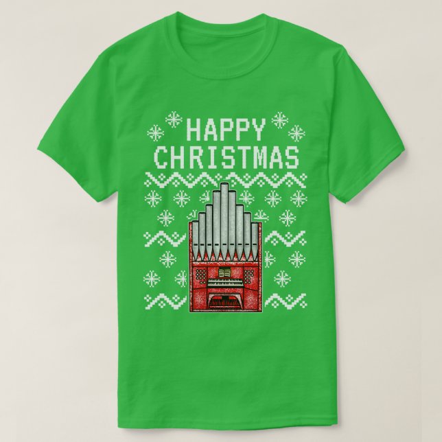 Camiseta Músico de órgano de la Iglesia de los Navidades fe (Diseño del anverso)