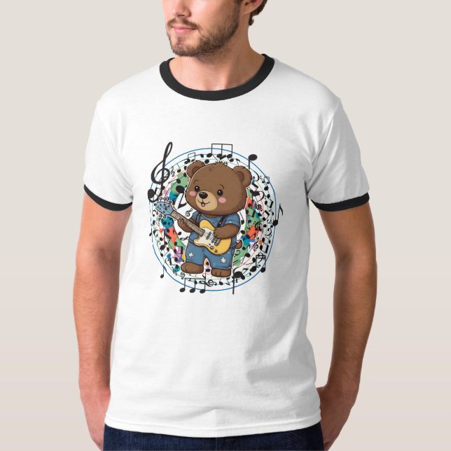 Camiseta Músico de oso haciendo música (Anverso)
