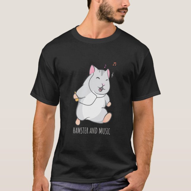 Camiseta Músico de Rodent de Cute Hamster (Anverso)