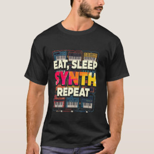 Camiseta Músico de Sintetizador Sint DAW Come Duerme Sint R