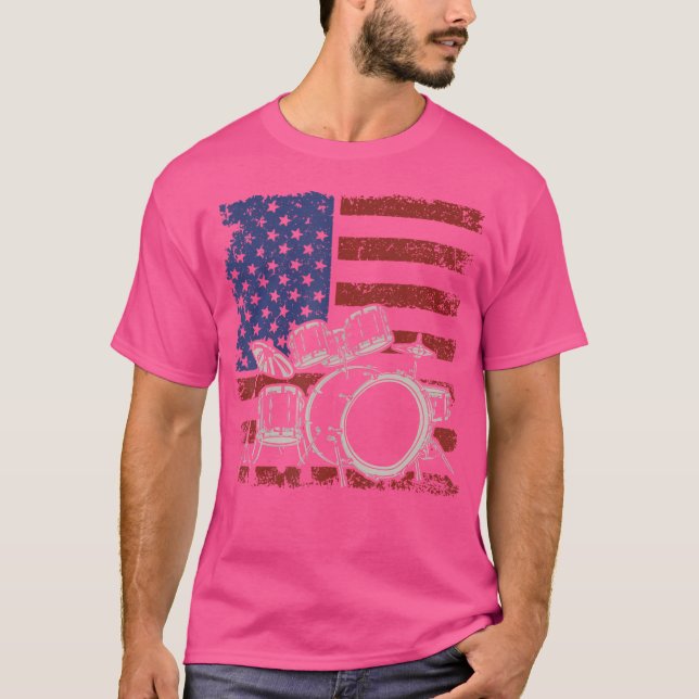 Camiseta Músico de tambor de percusión de tambor de bandera (Anverso)
