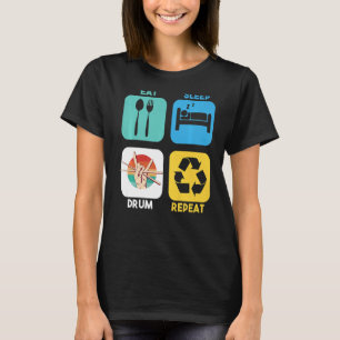 Camiseta Músico de tambor de tambor de instrumentos de perc