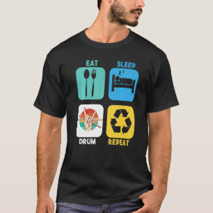 Camiseta Músico de tambor de tambor de instrumentos de perc