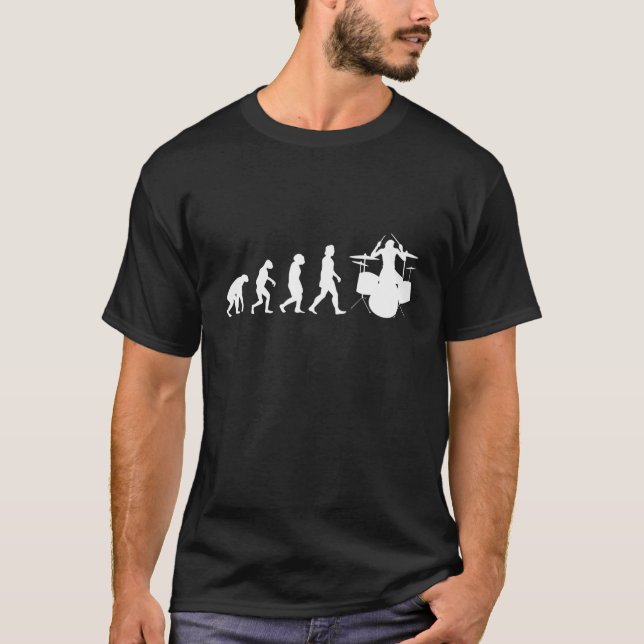 Camiseta Músico de tambores de evolución (Anverso)