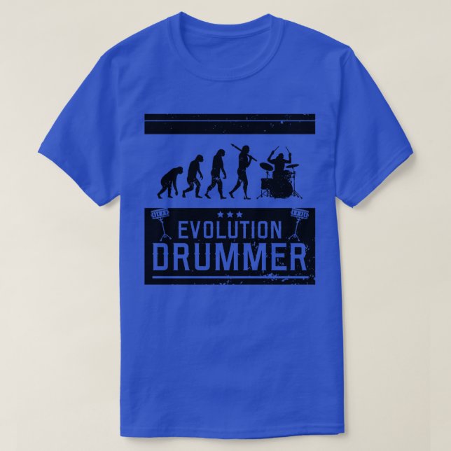 Camiseta Músico de tambores de evolución (1) (Diseño del anverso)