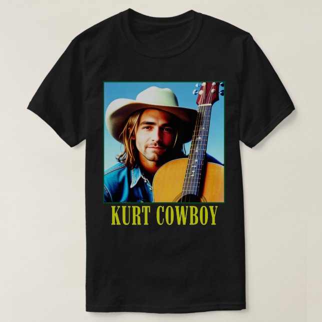 Camiseta Músico De Vaquero Grunge Con Guitarra Acústica (Diseño del anverso)
