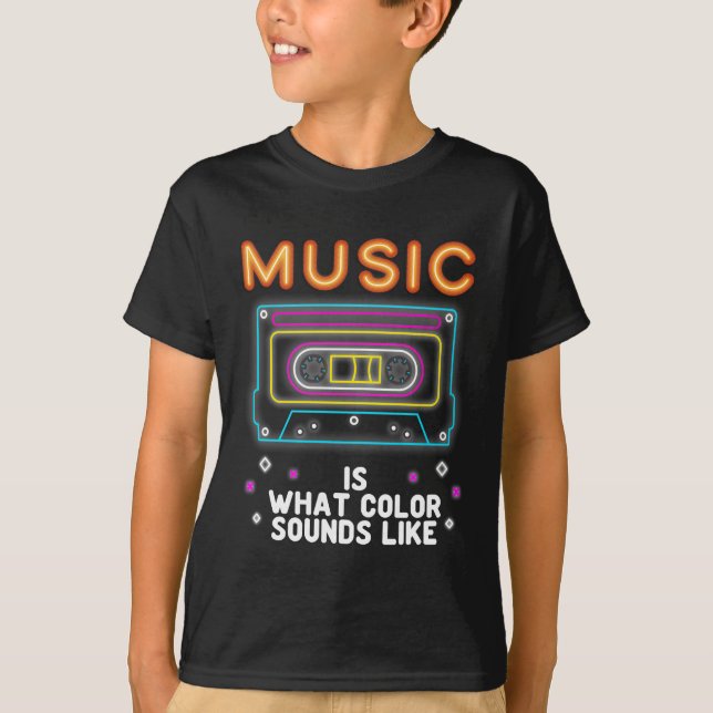 Camiseta Músico del sistema musical de sonido colorido (Anverso)