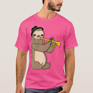 Camiseta Músico divertido de Jazz Sloth Trumpet