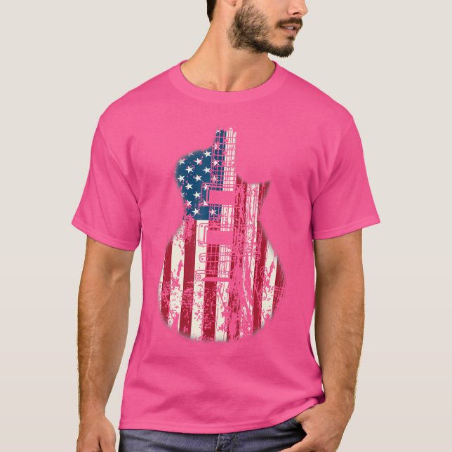 Camiseta Músico estadounidense de guitarra de bandera aflig (Anverso)