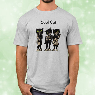 Camiseta Músico genial gatos negros vintage