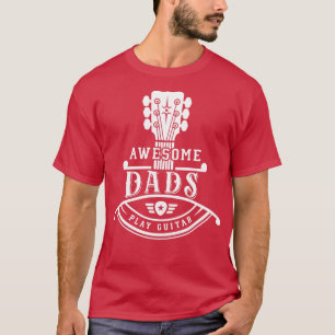 Camiseta Músico GItarrista Awesome Dads toca el cuello de g