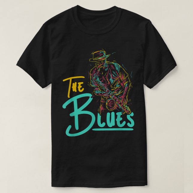 Camiseta Músico guitariano Blues guitarra Vintage Blues Mus (Diseño del anverso)