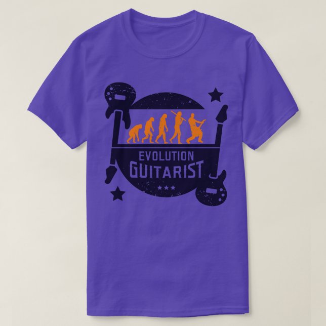 Camiseta Músico Guitarista de Evolución (1) (Diseño del anverso)