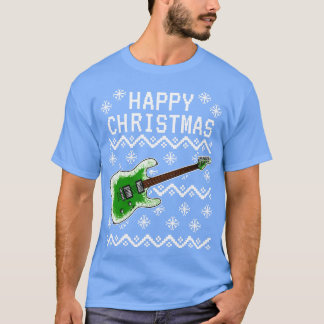 Camiseta Músico guitarista de guitarra eléctrica Navidades