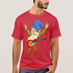Camiseta Músico Guitarrista Gnomo Tocador de Guitarra Músic