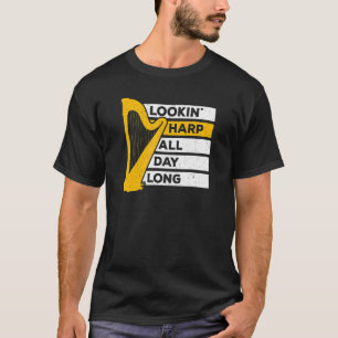 Camiseta Músico Harp Mirando Al Harp Musical Harpist Ortoro