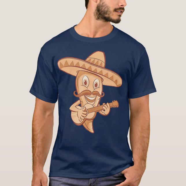 Camiseta Músico mexicano de guitarra Chili Mariachi (Anverso)