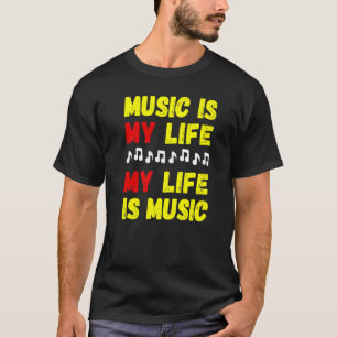 Camiseta Músico Motivador Dice Que La Música Es Mi Vida Mus